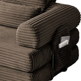 Convertible Sleeper Sofa With & Side Storage Pocket, Foldable Upholstered Couch For Living Room