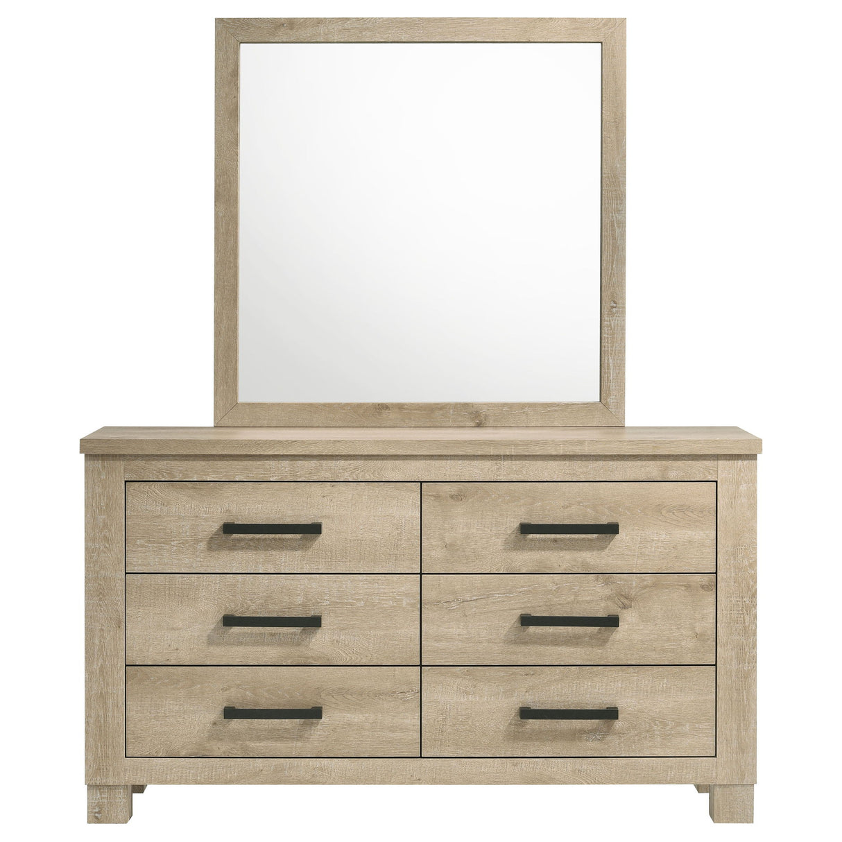 Sansome - 6 Drawer Dresser With Mirror - Oak