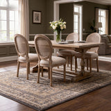 Dining Chairs, Upholstered With Round Back (Set of 2) - Beige