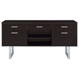 5 Drawer Credenza With Open Shelving - Cappuccino