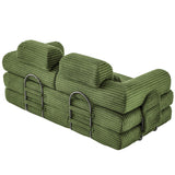 Convertible Sleeper Sofa With & Side Storage Pocket, Foldable Upholstered Couch For Living Room