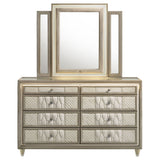 Mika - 8 Drawer LED Dresser With Mirror - Ivory