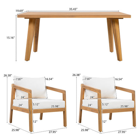 Outdoor Patio Chair Set (Set of 3)