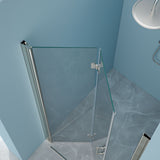 Fold Frameless Shower Door With Tempered Glass - Chrome