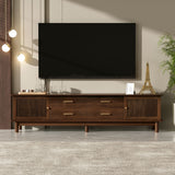 TV Stand For 85" TVs, 4 Smooth Glide Drawers - Walnut