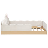 Platform Bed With Animal Pillows And Storage Bags