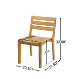Outdoor 7 Pieces Expandable Dining Set With Umbrella Hole - Teak