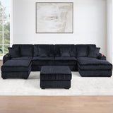 Armless Chair With Pillow, Living Room Furniture, Soft Upholstered - Black