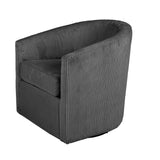 Swivel Accent Chair With U Backrest, Plush Cushion Living Room Furniture