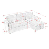 Multi Functional Pull Out Bed Sofa With Retractable Table, LED Lighting, USB Charging Ports & Cup Holders