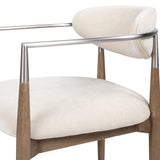 Artemis - Mixed Material Upholstered Dining Arm Chair - Warm White - Arm Chairs - Alpine Outlets