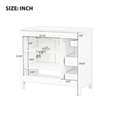 Bathroom Vanity With Sink Top, Bathroom Vanity Cabinet With 2 Doors And 2 Drawers, Open Shelf