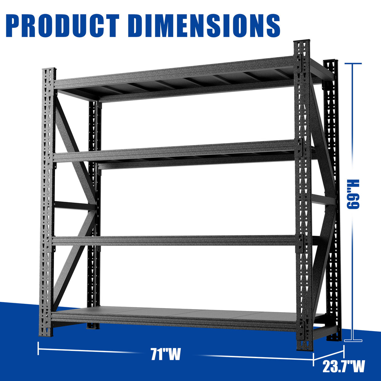 Heavy Duty 4 Shelf Garage Shelving Unit