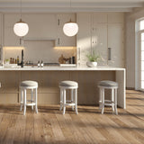 Backless Swivel Stool With Upholstered Seat