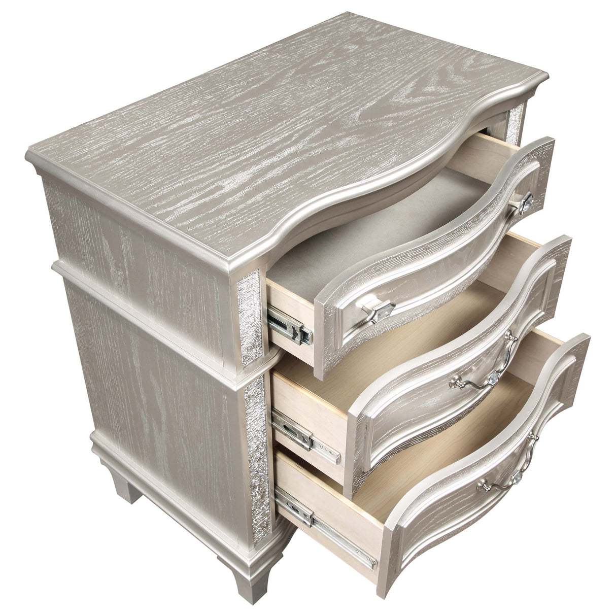 Evangeline - 3 Drawer Nightstand - Oak