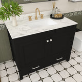 Bathroom Vanity Set, Sink And Faucet Holes Included - Black