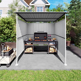 Outdoor Pergola, Bike Storage Shed, Grill Gazebo For Patio - Gray