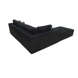 Upholstered Sectional With 2 Moveable Ottomans - Black