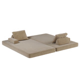 Multifunctional Convertible Sofa Bed With 2 Tumbler Backrests And 2 Pillows, Deep Seat Couch