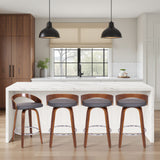 Sonia - 26" Counter Height Swivel Bar Stool - Walnut Wood