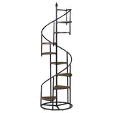 8 Shelf Staircase Bookcase Industrial Storage And Scratch Resistant Shelves - Brown