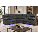 Blanche - Sectional Sofa With LED Lighting And Integrated Speaker - Gray