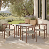 Cove - Eucalyptus & Rope 5-Piece Outdoor Dining Set - Brown & Almond milk