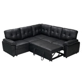 Convertible Sectional Sofa Bed With Pull Out Sleeper And Storage