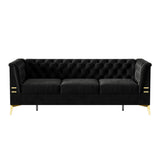 Luxurious Sofa With Legs, Modern Chesterfield Design, Tufted Upholstery, 3 Seat Couch For Living Room And Office