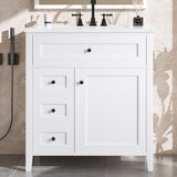 Modern Bathroom Vanity With Sink, 3 Drawers And Adjustable Shelf