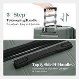6 Piece Lightweight Hardshell Luggage Set With Double Spinner Wheels, Password Lock
