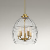 Zen - 5 Pendant Chain Hanging Light - Clear / Gold
