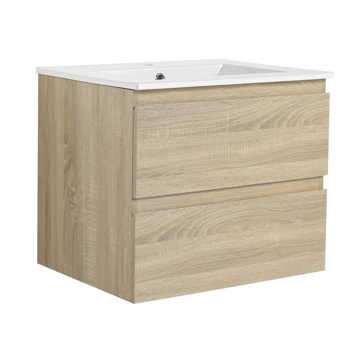 Wall Mounted Bathroom Vanity & Sink, 2 Soft Close Drawers