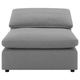 Segoura - Upholstered Armless Chair With Pillow Back, Living Room - Gray