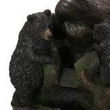 23.75" High Hand Crafted Weather Resistant Floor Fountain, Moss + Black