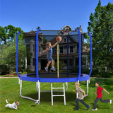 Trampoline With Basketball Hoop, Astm Approved Reinforced Type Outdoor Trampoline With Enclosure Net - Trampolines - Alpine Outlets