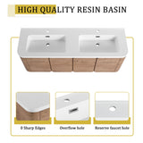 Wall Mounted Bathroom Vanity With Sink, 3 Soft Close Doors