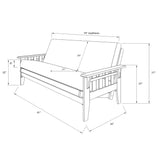 Montana - Full Size Futon Frame - Aqua