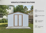 Garden Shed Outdoor Storage Building Waterproof Metal Frame 10x12ft