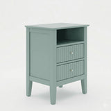 Fluted Nightstand With 2 Drawers