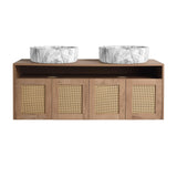 Bathroom Vanity With Art Sink, 2 Soft Close Doors, Float Mounting Design