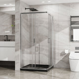 Corner Sliding Shower Door & Base Combo Kit With Magnetic (No Drain Kit)