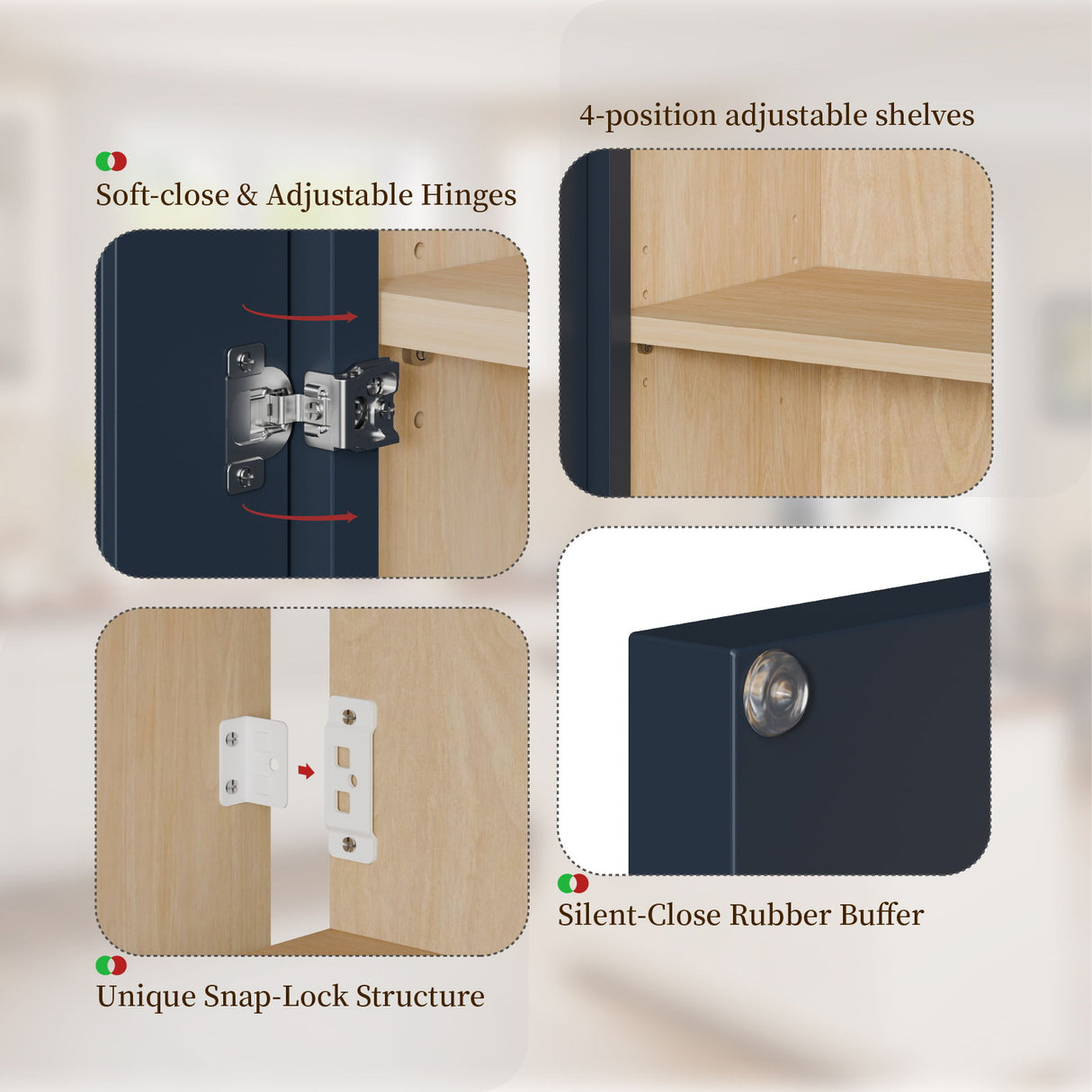 Shaker Wall Cabinet With 2 Adjustable Shelves