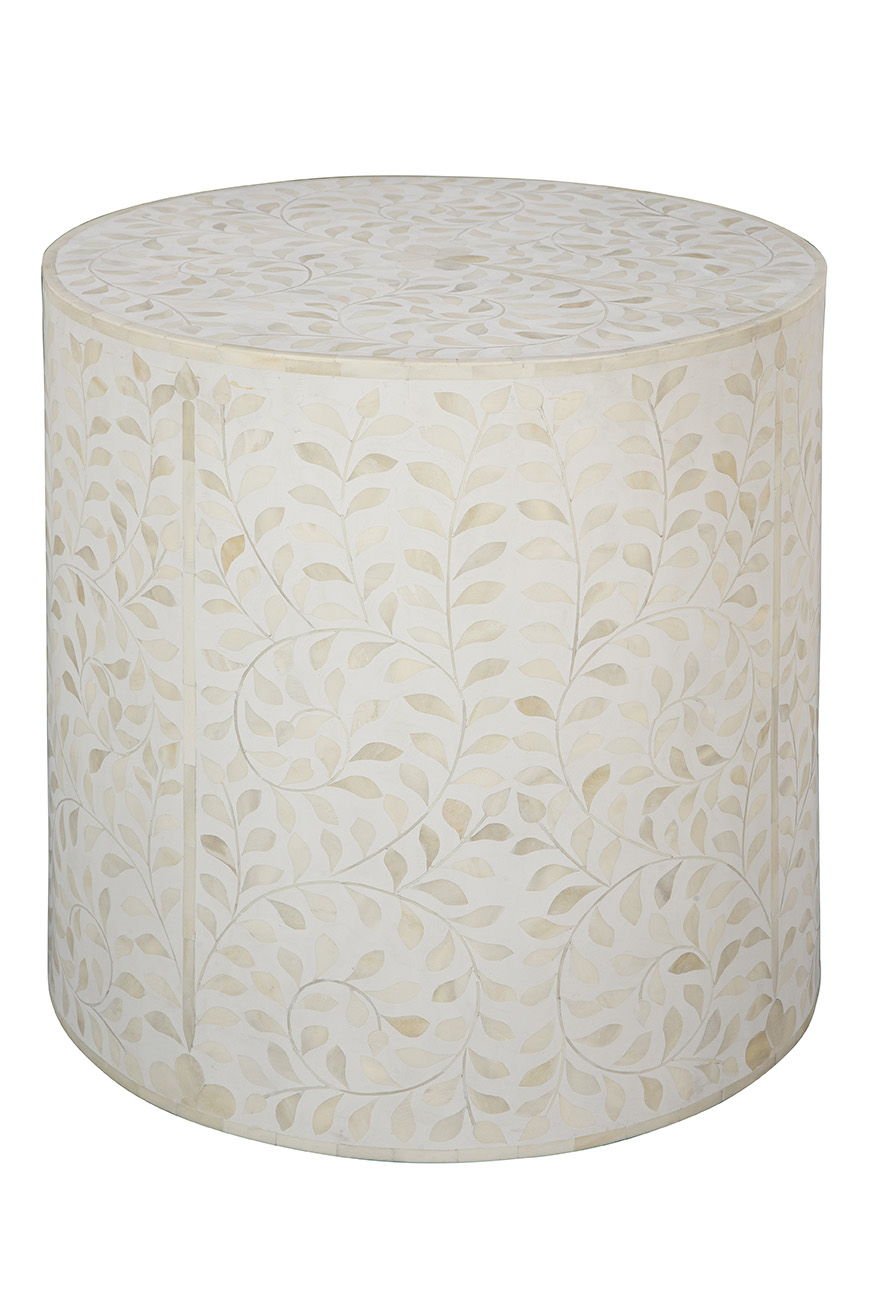 Shell End Table - White