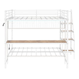 Bunk Bed With Built In Desk And LED Lighting