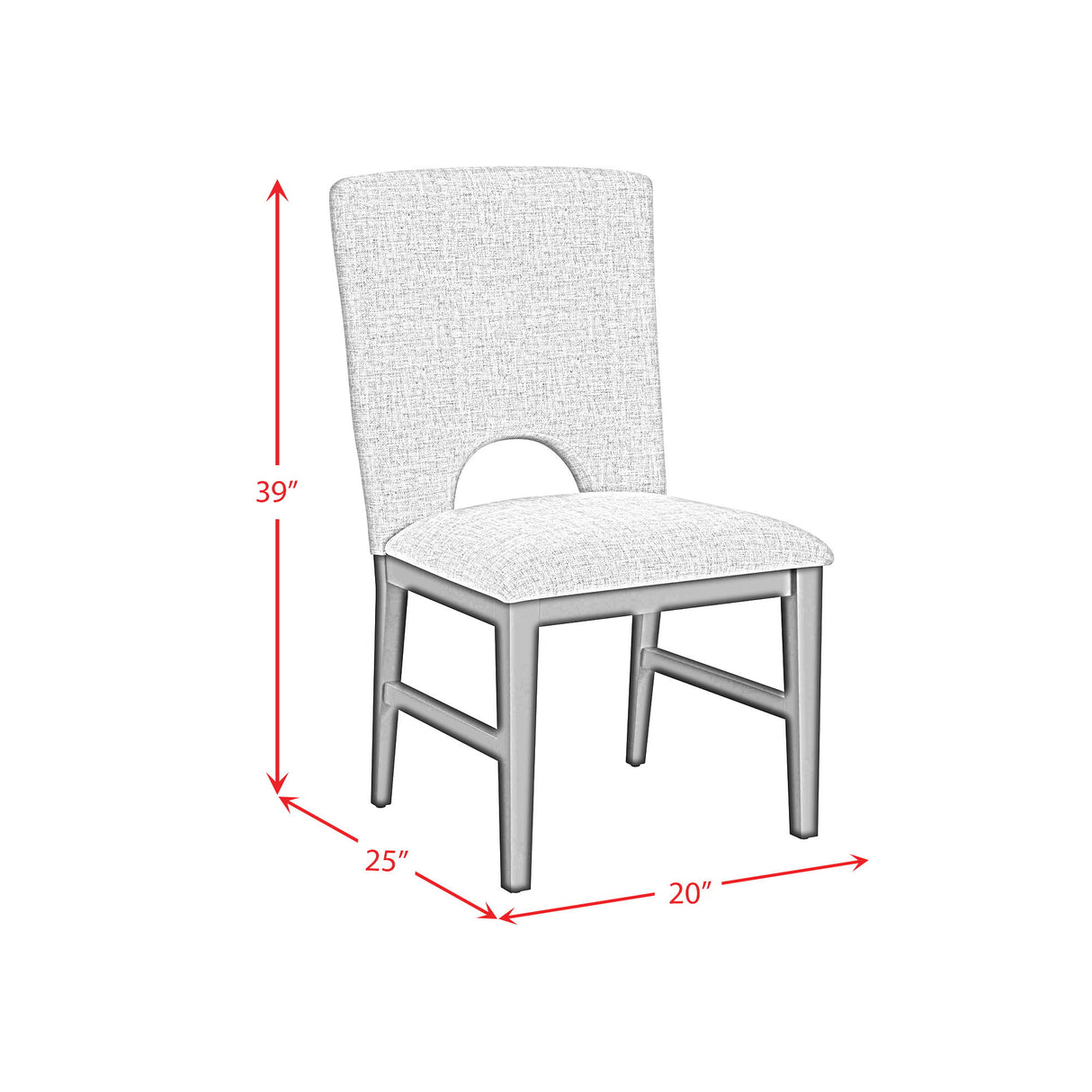 Oregon - Fabric Dining Side Chair (Set of 2) - Gray / Black