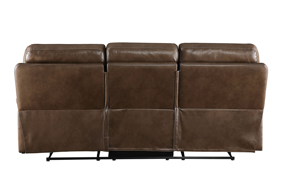 Aashi - Leather Gel Match Recliner Sofa - Brown - Reclining Sofas - Alpine Outlets