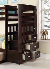 Allentown - Twin / Twin Bunk Bed With Trundle Storage - Espresso - Bunk Beds - Alpine Outlets