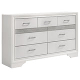 Modern Bedroom Set With Upholstered Headboard And Textured Storage