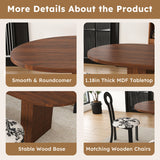 Oval Dining Table For 6 With 4 Upholstered Chairs - Walnut / Black